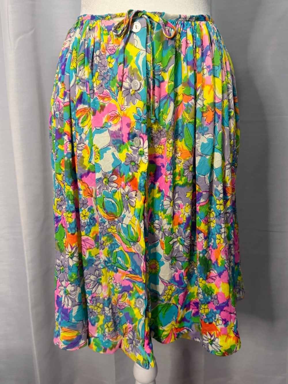 Women's Multicolor Floral Midi Skirt
